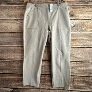 White House Black Market Khaki Ankle Pants Womens 12 Straight Crop
